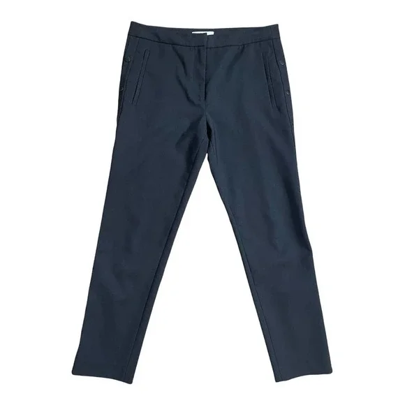 Tibi Black Side Snap Anson Skinny Slim Pants Size 8 - Picture 2 of 6